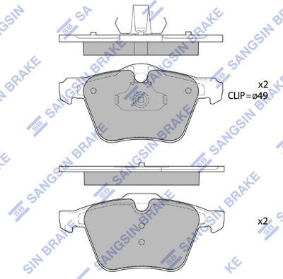 Hi-Q SP1702 - Тормозные колодки, дисковые, комплект unicars.by