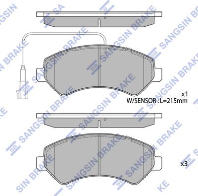 Hi-Q SP1716A - Тормозные колодки, дисковые, комплект unicars.by