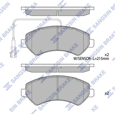 Hi-Q SP1716 - Тормозные колодки, дисковые, комплект unicars.by