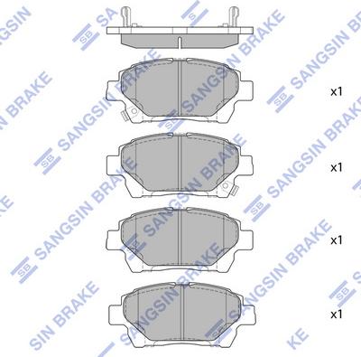 Hi-Q SP1718 - Тормозные колодки, дисковые, комплект unicars.by