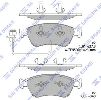 Hi-Q SP1788 - Тормозные колодки, дисковые, комплект unicars.by