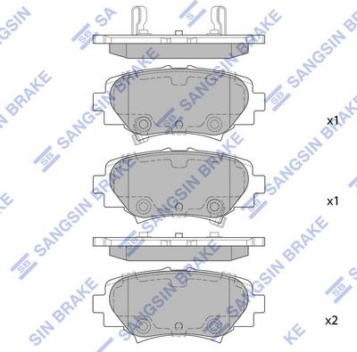 Hi-Q SP1730 - Тормозные колодки, дисковые, комплект unicars.by