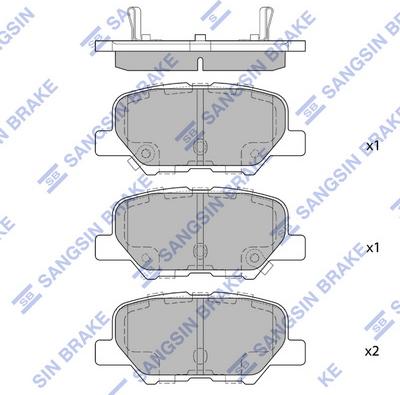 Hi-Q SP1731 - Тормозные колодки, дисковые, комплект unicars.by