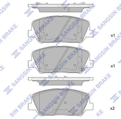 Hi-Q SP1721 - Тормозные колодки, дисковые, комплект unicars.by