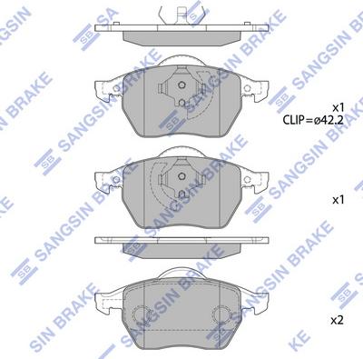 Hi-Q SP2097A - Тормозные колодки, дисковые, комплект unicars.by