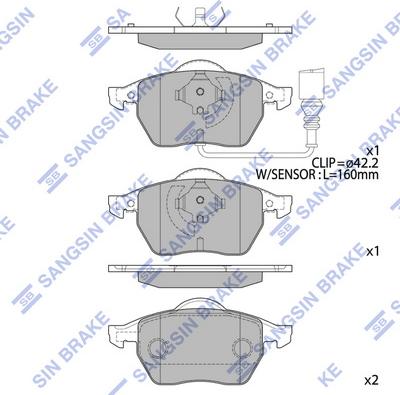 Hi-Q SP2097 - Тормозные колодки, дисковые, комплект unicars.by