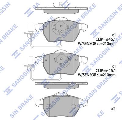 Hi-Q SP2001A - Тормозные колодки, дисковые, комплект unicars.by