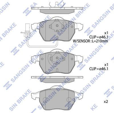 Hi-Q SP2001 - Тормозные колодки, дисковые, комплект unicars.by