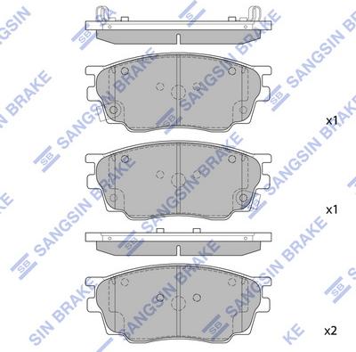 Hi-Q SP2027 - Тормозные колодки, дисковые, комплект unicars.by