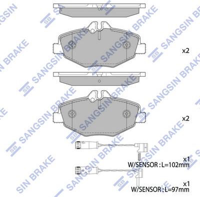 Hi-Q SP2194 - Тормозные колодки, дисковые, комплект unicars.by