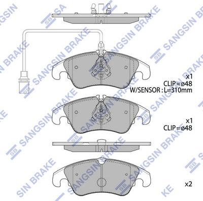 Hi-Q SP2145 - Тормозные колодки, дисковые, комплект unicars.by