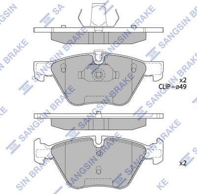 Hi-Q SP2159 - Тормозные колодки, дисковые, комплект unicars.by