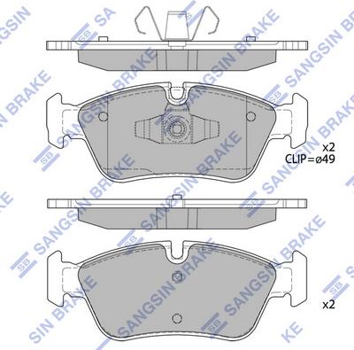 Hi-Q SP2160 - Тормозные колодки, дисковые, комплект unicars.by