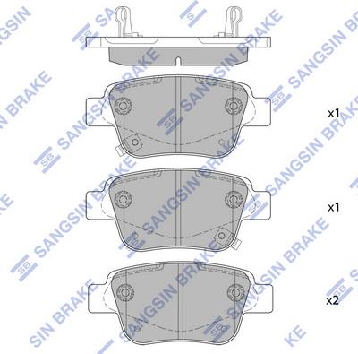 Hi-Q SP2184 - Тормозные колодки, дисковые, комплект unicars.by