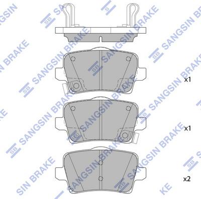 Hi-Q SP2357 - Тормозные колодки, дисковые, комплект unicars.by