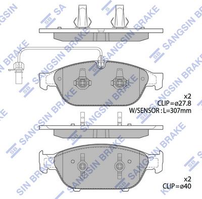 Hi-Q SP2316 - Тормозные колодки, дисковые, комплект unicars.by