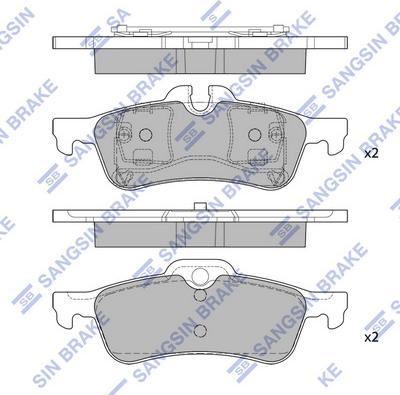 Hi-Q SP2244 - Тормозные колодки, дисковые, комплект unicars.by