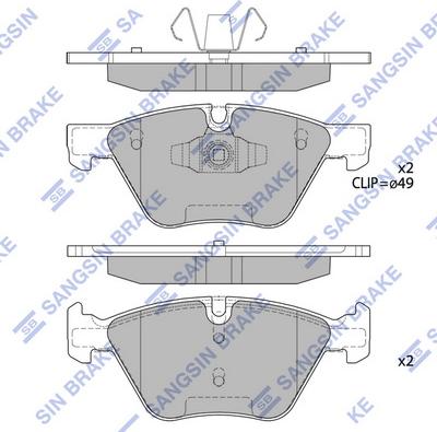 Hi-Q SP2214 - Тормозные колодки, дисковые, комплект unicars.by