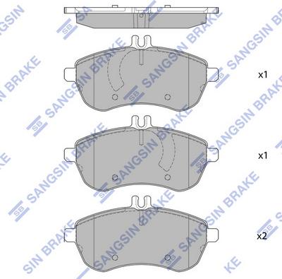 Hi-Q SP2284 - Тормозные колодки, дисковые, комплект unicars.by