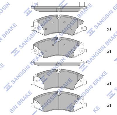 Hi-Q SP2238 - Тормозные колодки, дисковые, комплект unicars.by