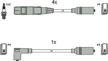 Hitachi 134831 - Комплект проводов зажигания unicars.by