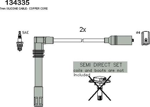 Hitachi 134335 - Комплект проводов зажигания unicars.by