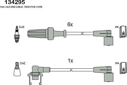 Hitachi 134295 - Комплект проводов зажигания unicars.by