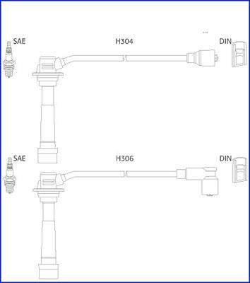 Hitachi 134242 - Комплект проводов зажигания unicars.by