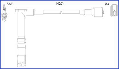 HITACHI 134775 - Комплект проводов зажигания unicars.by