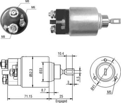 Hoffer 46044 - Тяговое реле, соленоид, стартер unicars.by