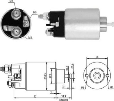 Hoffer 46014 - Тяговое реле, соленоид, стартер unicars.by