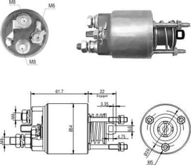 Hoffer 46152 - Тяговое реле, соленоид, стартер unicars.by