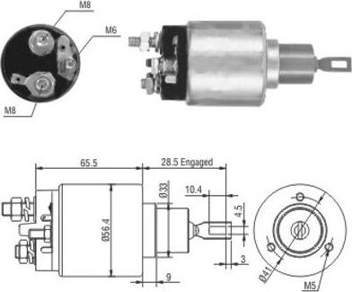 Hoffer 46164 - Тяговое реле, соленоид, стартер unicars.by