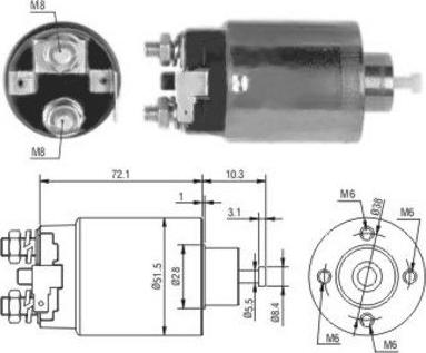 Hoffer 46124 - Тяговое реле, соленоид, стартер unicars.by