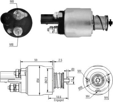 Hoffer 46126 - Тяговое реле, соленоид, стартер unicars.by