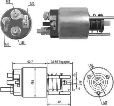 Hoffer 46128 - Тяговое реле, соленоид, стартер unicars.by