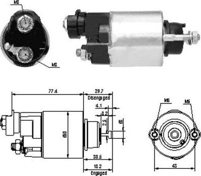 Hoffer 46173 - Тяговое реле, соленоид, стартер unicars.by