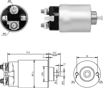 Hoffer 46305 - Тяговое реле, соленоид, стартер unicars.by