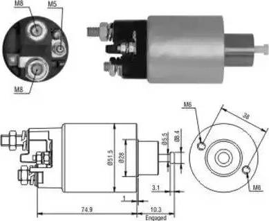 Hoffer 6646099 - Тяговое реле, соленоид, стартер unicars.by