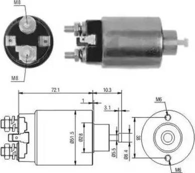 Hoffer 6646094 - Тяговое реле, соленоид, стартер unicars.by