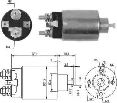 Hoffer 6646095 - Тяговое реле, соленоид, стартер unicars.by