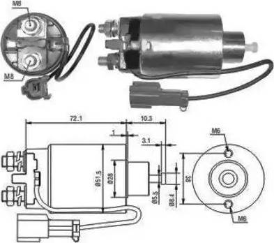 Hoffer 6646096 - Тяговое реле, соленоид, стартер unicars.by