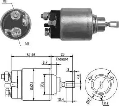 Hoffer 6646041 - Тяговое реле, соленоид, стартер unicars.by