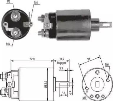 Hoffer 6646055 - Тяговое реле, соленоид, стартер unicars.by