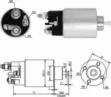 Hoffer 6646058 - Тяговое реле, соленоид, стартер unicars.by