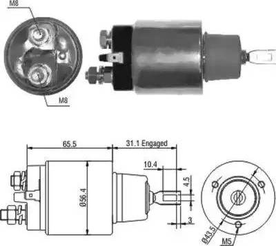 Hoffer 6646066 - Тяговое реле, соленоид, стартер unicars.by