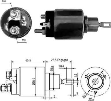 Hoffer 6646068 - Тяговое реле, соленоид, стартер unicars.by