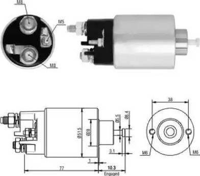 Hoffer 6646014 - Тяговое реле, соленоид, стартер unicars.by