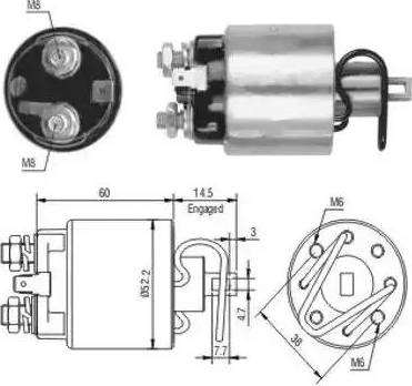 Hoffer 6646089 - Тяговое реле, соленоид, стартер unicars.by