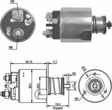 Hoffer 6646087 - Тяговое реле, соленоид, стартер unicars.by